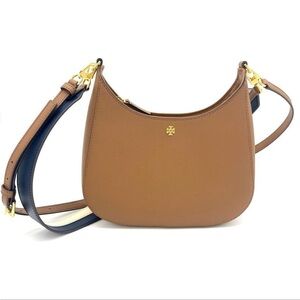 TORY BURCH Women's Handbag Shoulder Crossbody Emerson Swingpack Leather tan